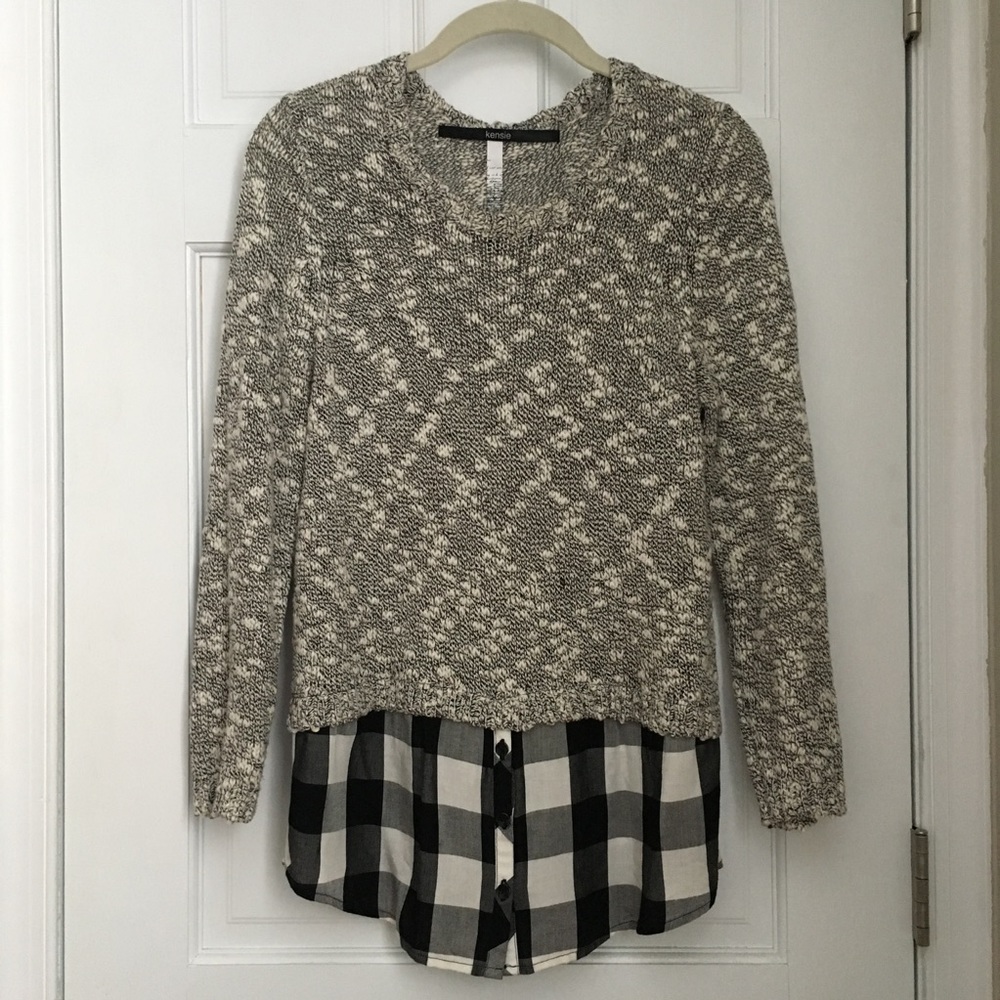 Kensie B&W Twofer Sweater